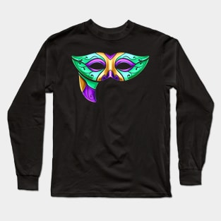 Green Mask For Mardi Gras Long Sleeve T-Shirt